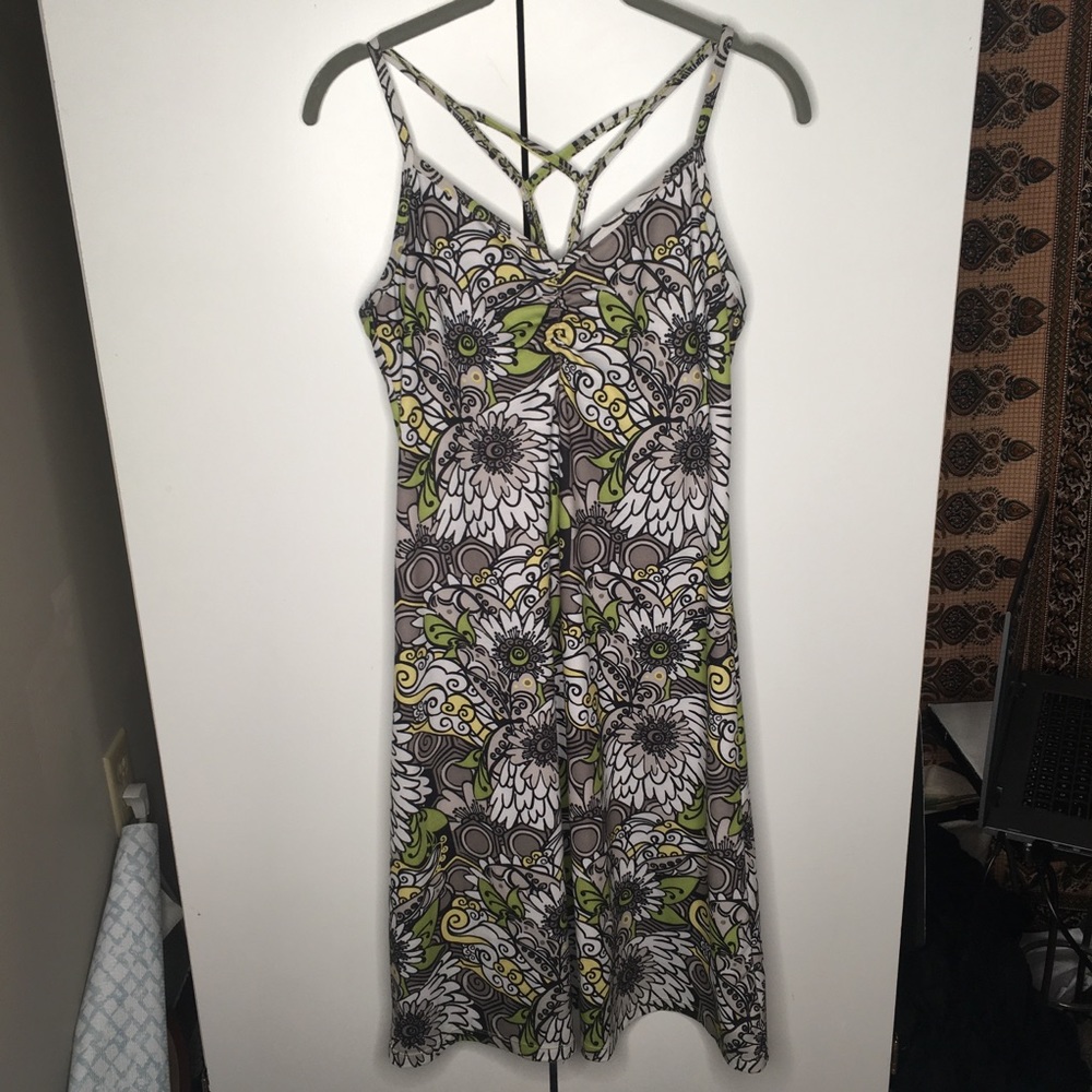 Prana Strappy Back Retro Floral Exercise Dress